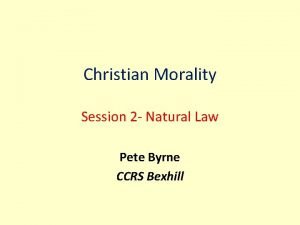 Moral natural law