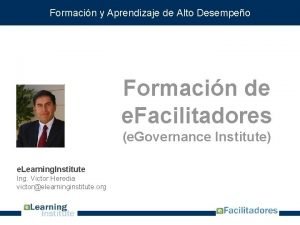 Formacin y Aprendizaje de Alto Desempeo Formacin de