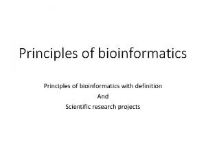 Bioinformatics definition
