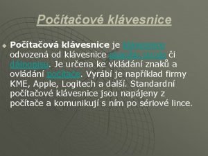 Potaov klvesnice u Potaov klvesnice je klvesnice odvozen