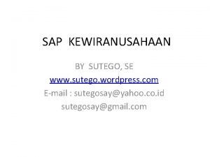 SAP KEWIRANUSAHAAN BY SUTEGO SE www sutego wordpress