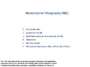 Nanoimprint lithography NIL 1 2 3 4 5