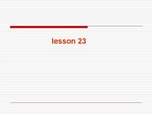 lesson 23 stand for WTO WTO stands for