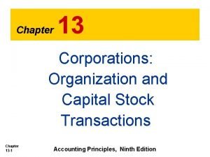 Accounting for corporations chapter 13