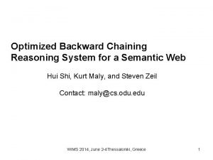 Optimized Backward Chaining Reasoning System for a Semantic