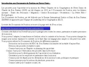 Document de position