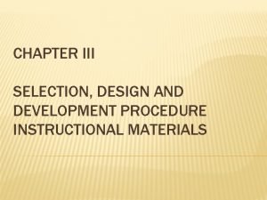 Visual instructional materials Visual instructional materials