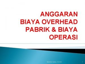 Overhead operasi
