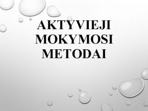 Mokymosi metodai