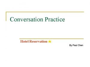 Reservation dialogue in hotel