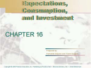 Expectations Consumption and Investment CHAPTER 16 Prepared by
