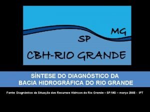 SNTESE DO DIAGNSTICO DA BACIA HIDROGRFICA DO RIO