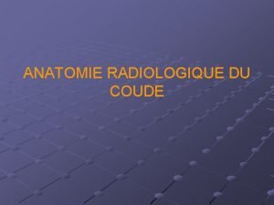 Anatomie radiologique du coude