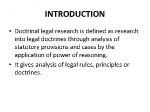Doctrinal legal research