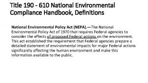 Environmental compliance handbook