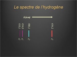 Le spectre de lhydrogne nm 434 0 410