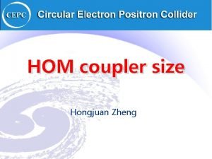 HOM coupler size Hongjuan Zheng Damping Scheme for