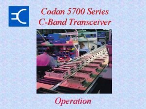 Codan 5700 Series CBand Transceiver Operation 5700 Connectors