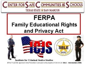 FERPA Family Educational Rights and Privacy Act Institute