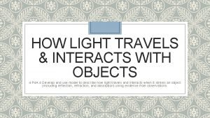 How does light travel