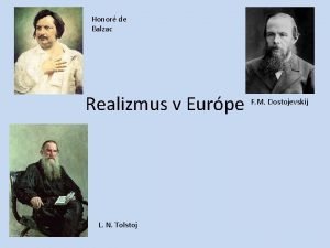 Honor de Balzac Realizmus v Eurpe L N