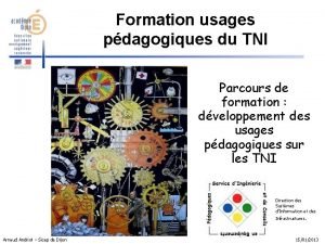 Formation usages pdagogiques du TNI Parcours de formation