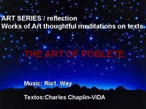 ART SERIES reflection Works of Art thoughtful meditations