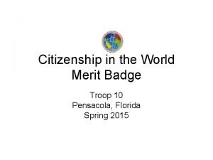 Citizenship in the World Merit Badge Troop 10