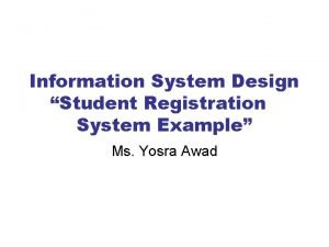 Student registration system design