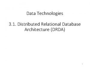 Distributed relational database architecture