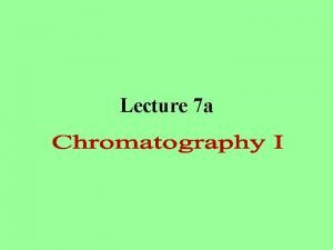 Introduction of chromatography