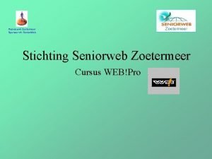 Seniorweb zoetermeer