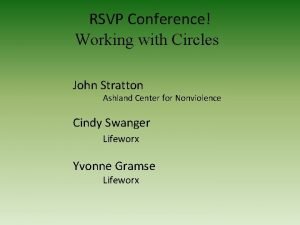 RSVP Conference Working with Circles John Stratton Ashland