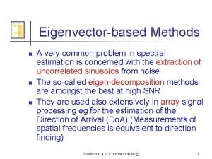 AGC Eigenvectorbased Methods DSP n n n A