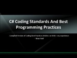 Best programming practices