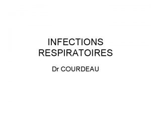 INFECTIONS RESPIRATOIRES Dr COURDEAU Bronchites aigues Inflammation aigu