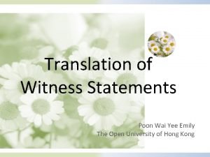 Translation of Witness Statements Poon Wai Yee Emily