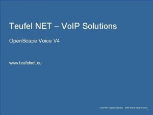 Teufel NET Vo IP Solutions Open Scape Voice