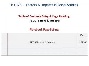 Pegs definition social studies
