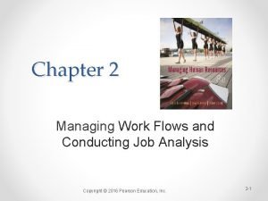 Chapter 2 Managing Work Flows and Conducting Job