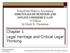 Essentials of business and online commerce law