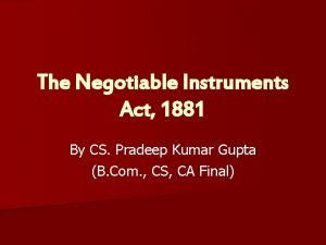Negotiable instrument act