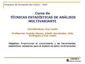 Programa de Formacin del CEDEX 2007 Curso de