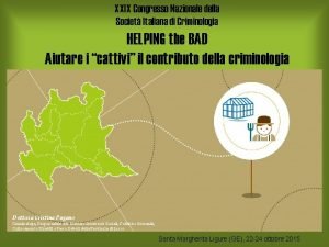 XXIX Congresso Nazionale della Societ Italiana di Criminologia