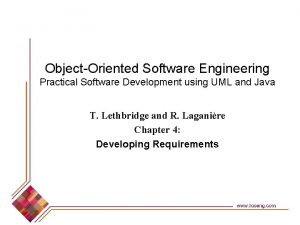 ObjectOriented Software Engineering Practical Software Development using UML