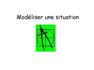 Modliser une situation Comment en eston arriv l