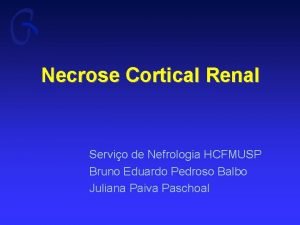 Necrose Cortical Renal Servio de Nefrologia HCFMUSP Bruno