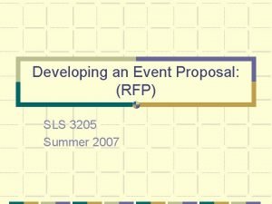 Sls proposal deadline