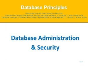 Database Principles Constructed by Hanh Pham based on