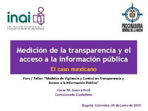 Medicin de la transparencia y el acceso a